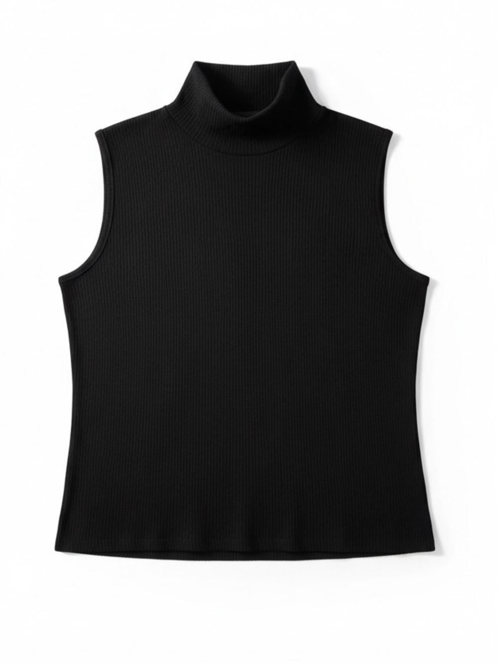 Milan Kiss Ribbed Turtleneck Tank Sleeveless Stretch XL